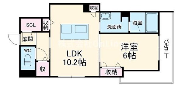 若江岩田駅 徒歩5分 2階の物件間取画像